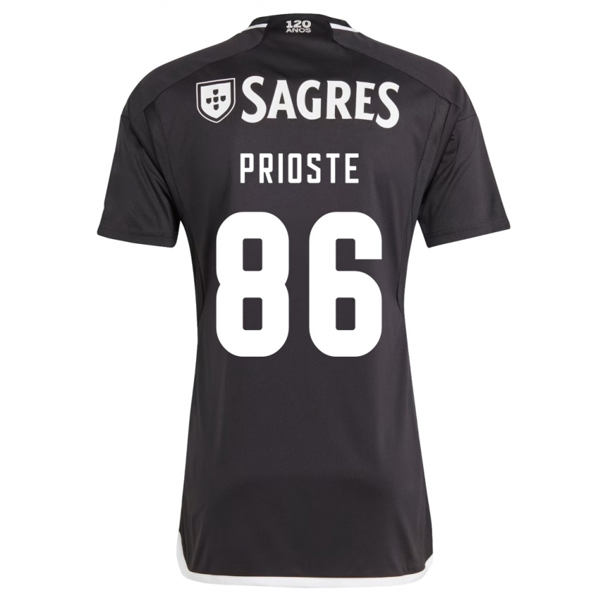 Kinder Diogo Prioste #86 Schwarz Auswärtstrikot Trikot 2023/24 T-Shirt
