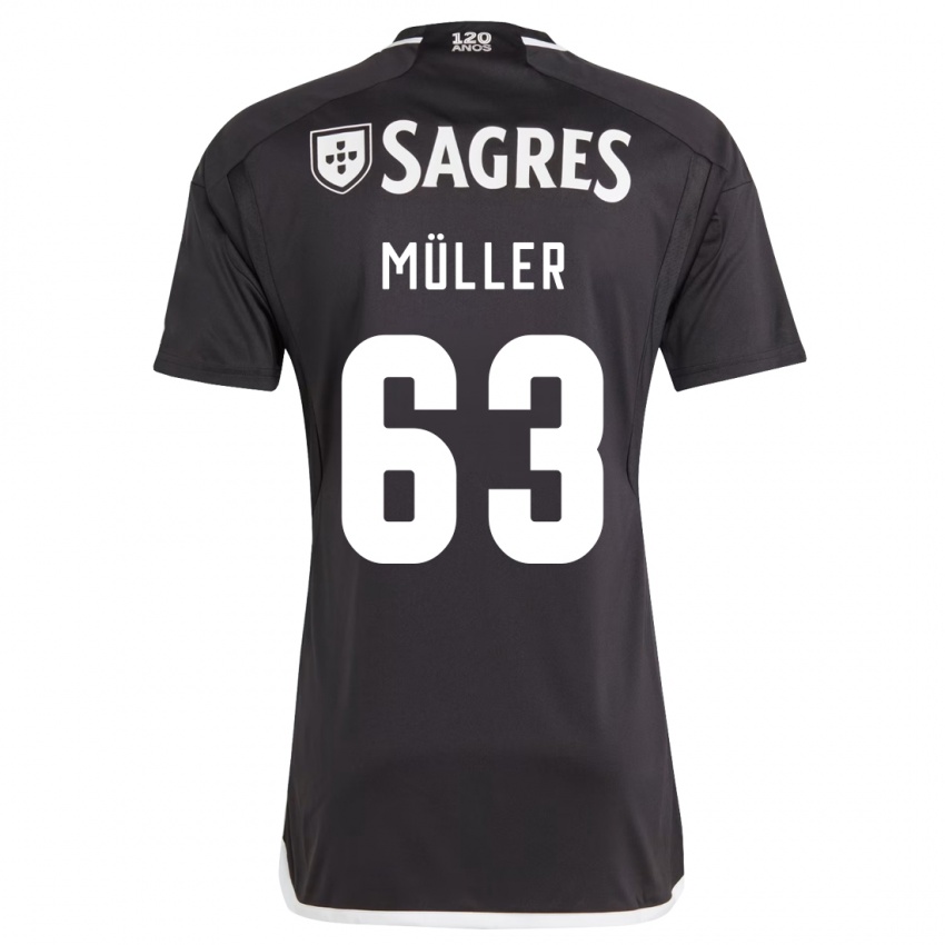 Kinder José Müller #63 Schwarz Auswärtstrikot Trikot 2023/24 T-Shirt