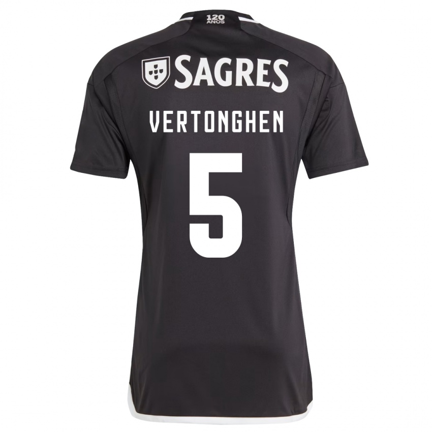 Kinder Jan Vertonghen #5 Schwarz Auswärtstrikot Trikot 2023/24 T-Shirt