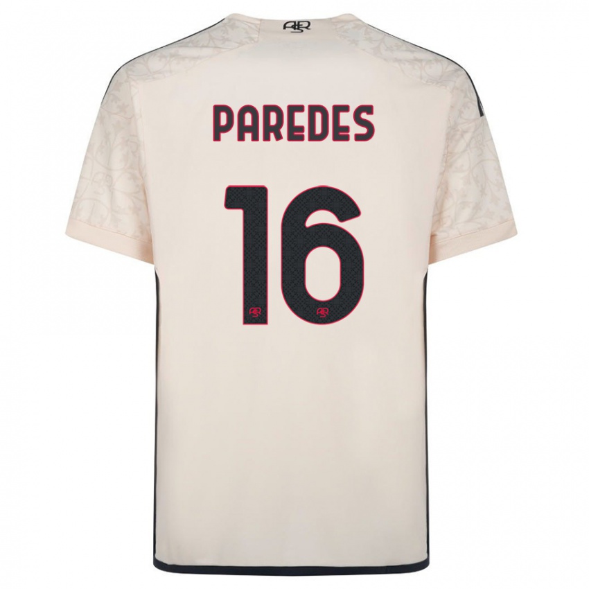 Kinder Leandro Paredes #16 Cremefarben Auswärtstrikot Trikot 2023/24 T-Shirt