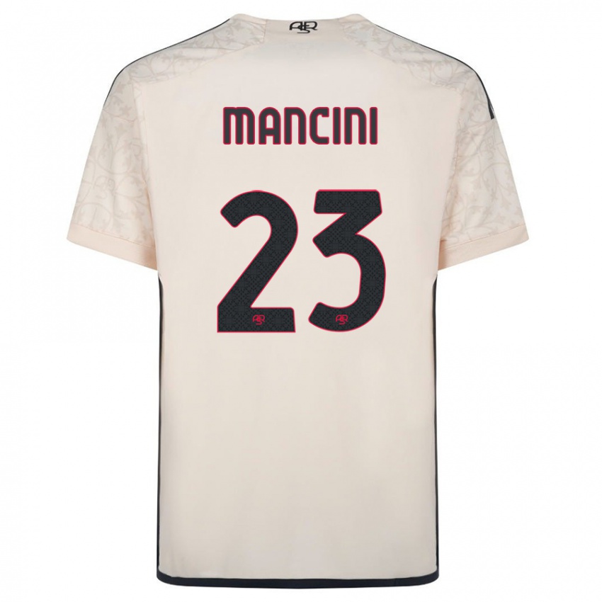 Kinder Gianluca Mancini #23 Cremefarben Auswärtstrikot Trikot 2023/24 T-Shirt