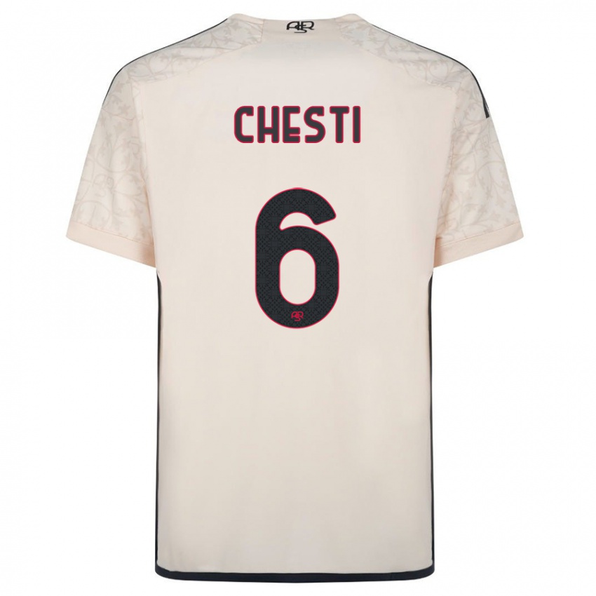 Kinder Francesco Chesti #6 Cremefarben Auswärtstrikot Trikot 2023/24 T-Shirt