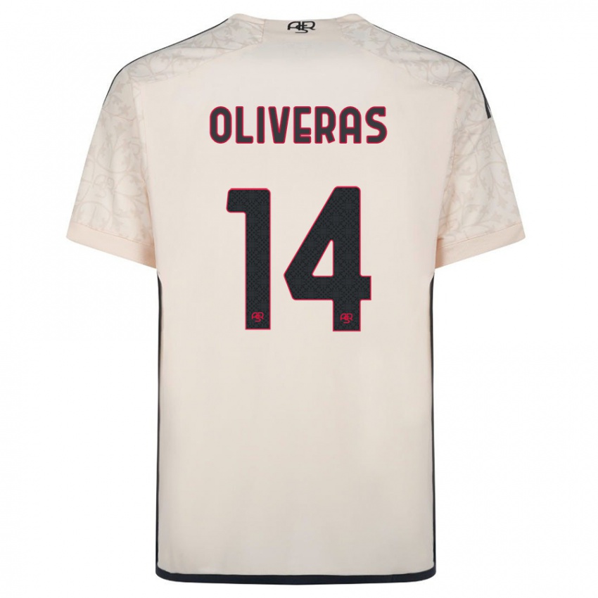 Kinder Jan Oliveras #14 Cremefarben Auswärtstrikot Trikot 2023/24 T-Shirt