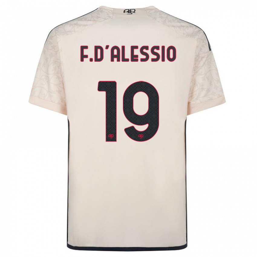 Kinder Francesco D'alessio #19 Cremefarben Auswärtstrikot Trikot 2023/24 T-Shirt