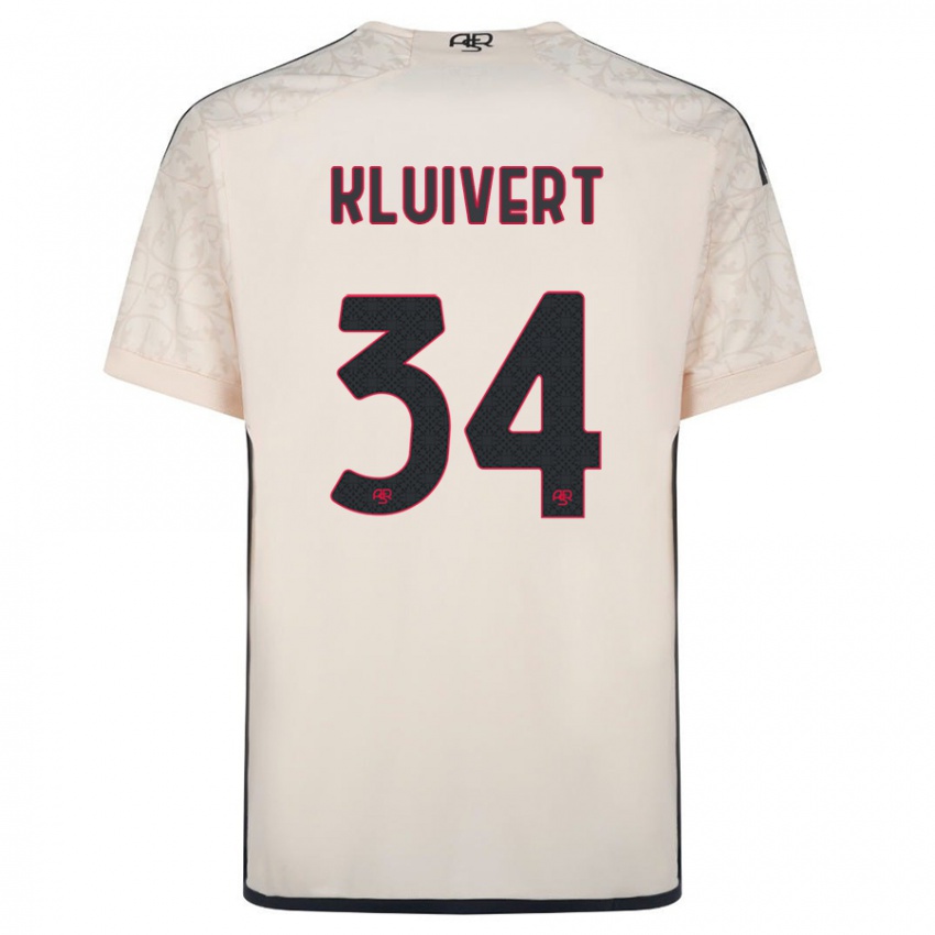 Kinder Justin Kluivert #34 Cremefarben Auswärtstrikot Trikot 2023/24 T-Shirt