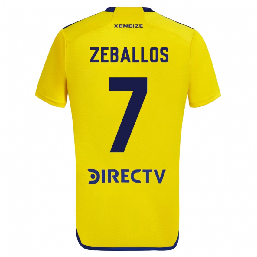 Kinder Exequiel Zeballos #7 Gelb Auswärtstrikot Trikot 2023/24 T-Shirt