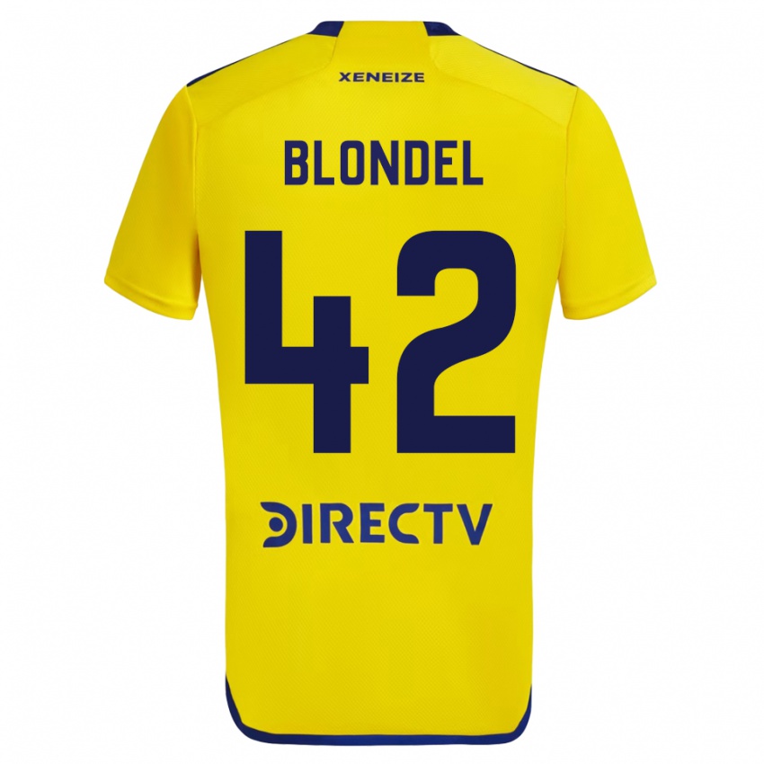 Kinder Lucas Blondel #42 Gelb Auswärtstrikot Trikot 2023/24 T-Shirt