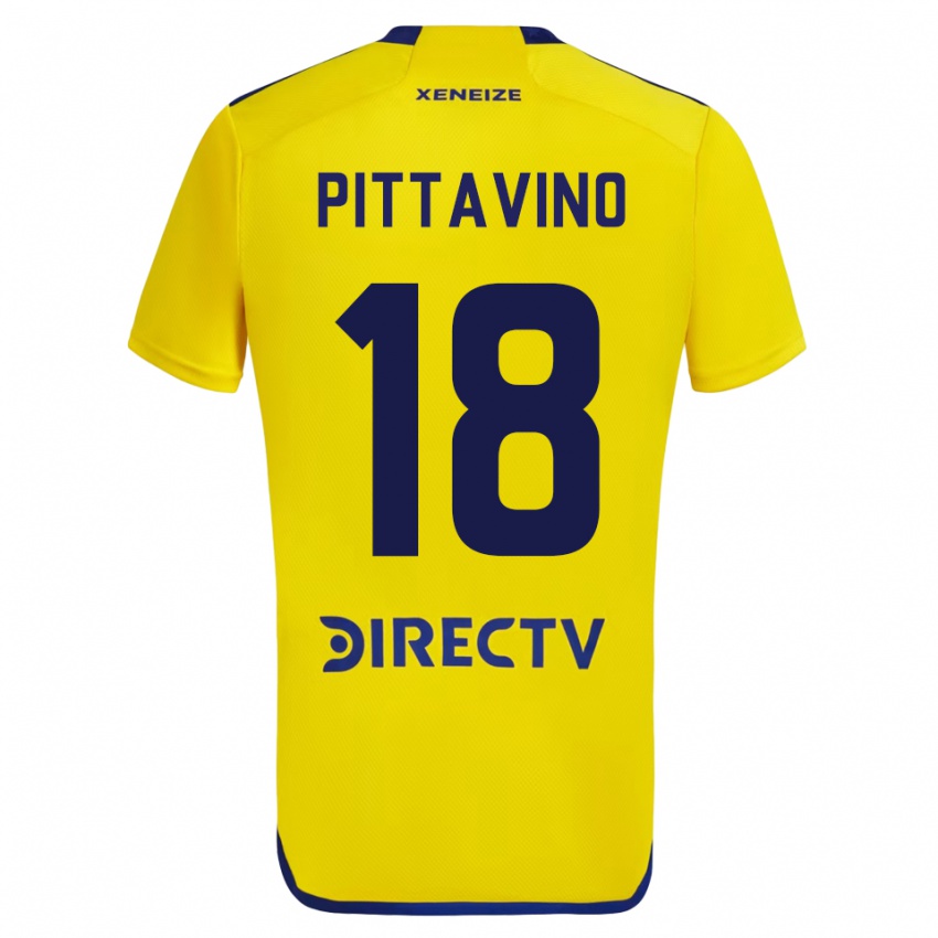 Kinder Rodrigo Pittavino #18 Gelb Auswärtstrikot Trikot 2023/24 T-Shirt