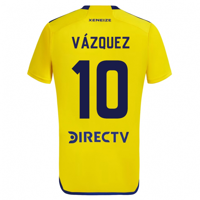 Kinder Lucas Vázquez #10 Gelb Auswärtstrikot Trikot 2023/24 T-Shirt