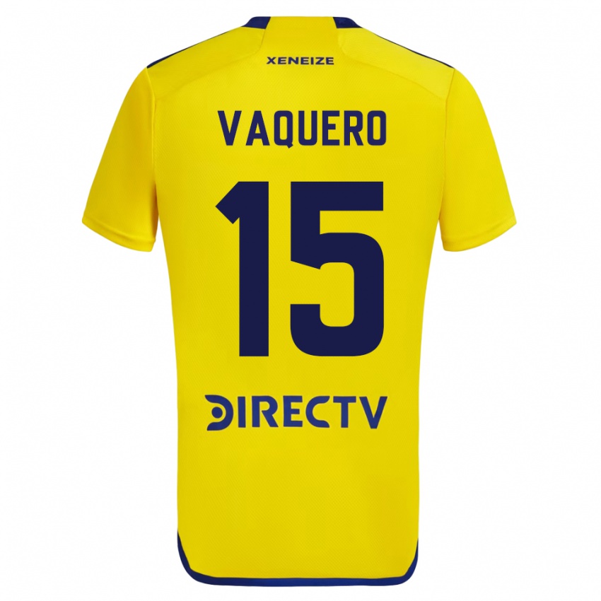Kinder Iván Vaquero #15 Gelb Auswärtstrikot Trikot 2023/24 T-Shirt
