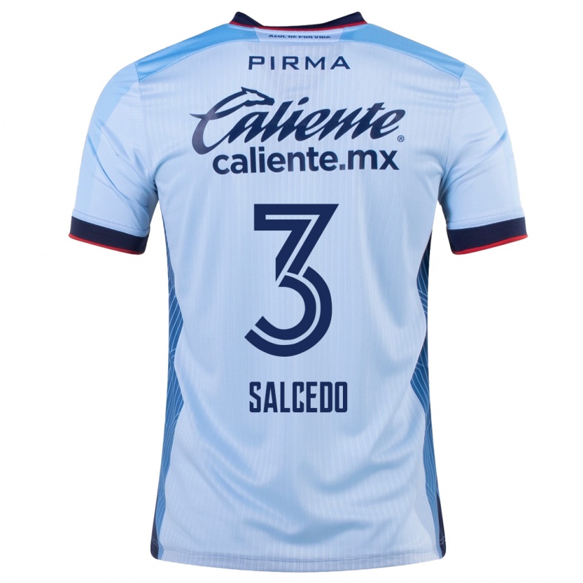 Kinder Carlos Salcedo #3 Himmelblau Auswärtstrikot Trikot 2023/24 T-Shirt