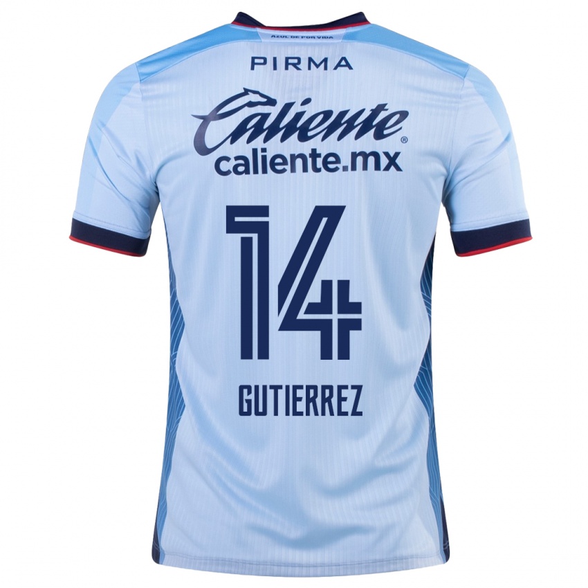 Kinder Alexis Gutierrez #14 Himmelblau Auswärtstrikot Trikot 2023/24 T-Shirt