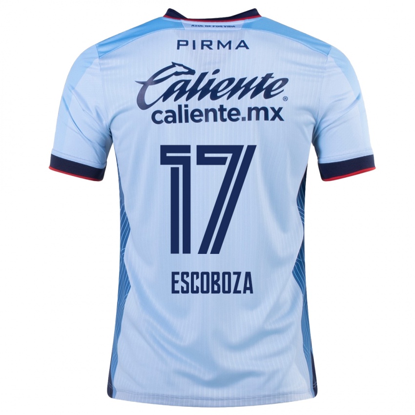 Kinder Alonso Escoboza #17 Himmelblau Auswärtstrikot Trikot 2023/24 T-Shirt