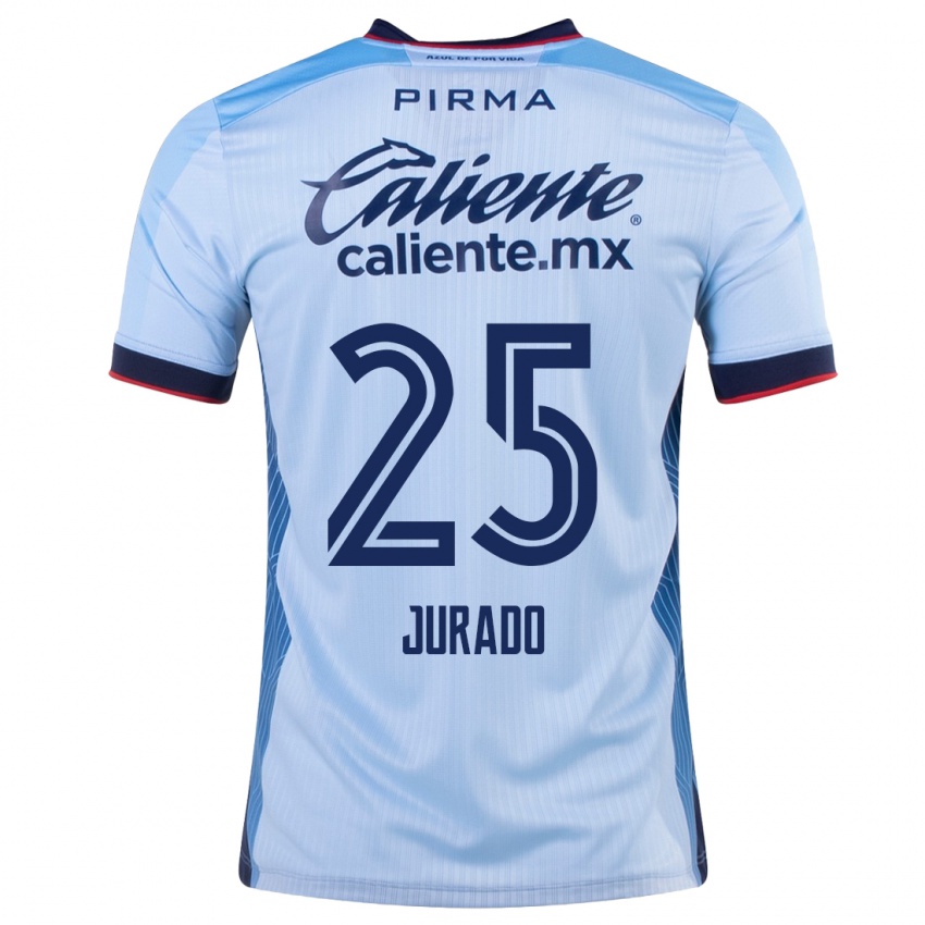Kinder Sebastian Jurado #25 Himmelblau Auswärtstrikot Trikot 2023/24 T-Shirt