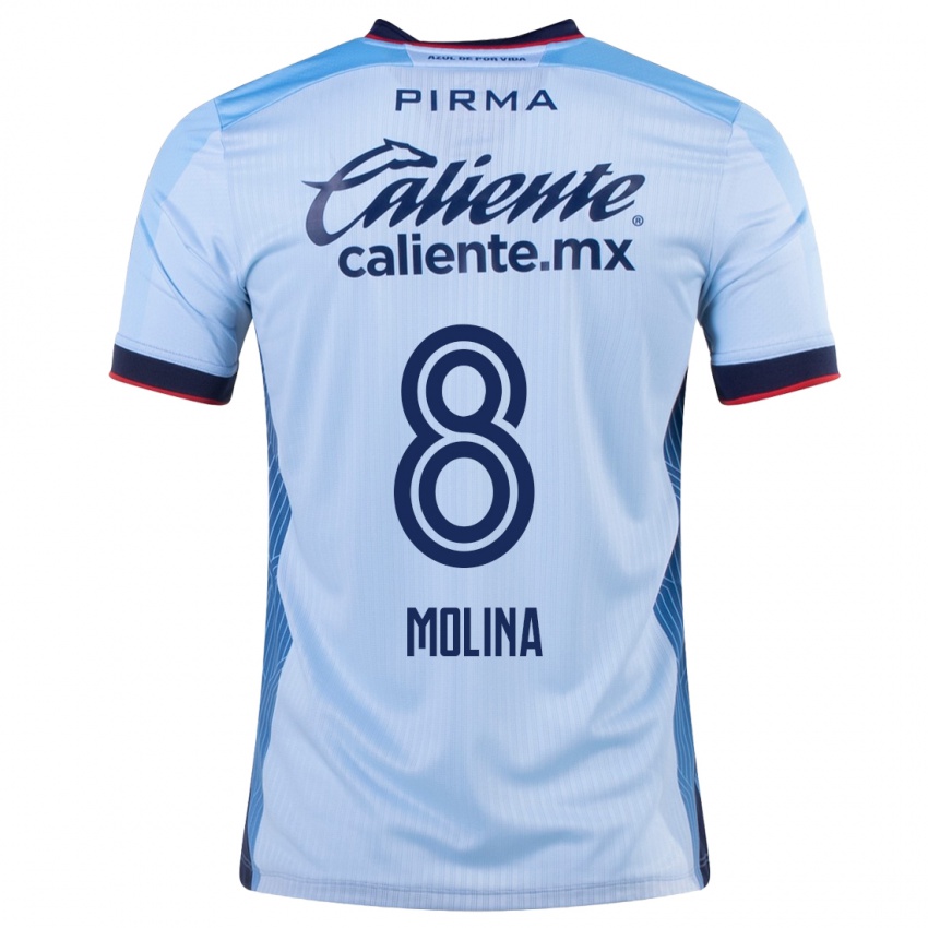 Kinder Dalia Molina #8 Himmelblau Auswärtstrikot Trikot 2023/24 T-Shirt