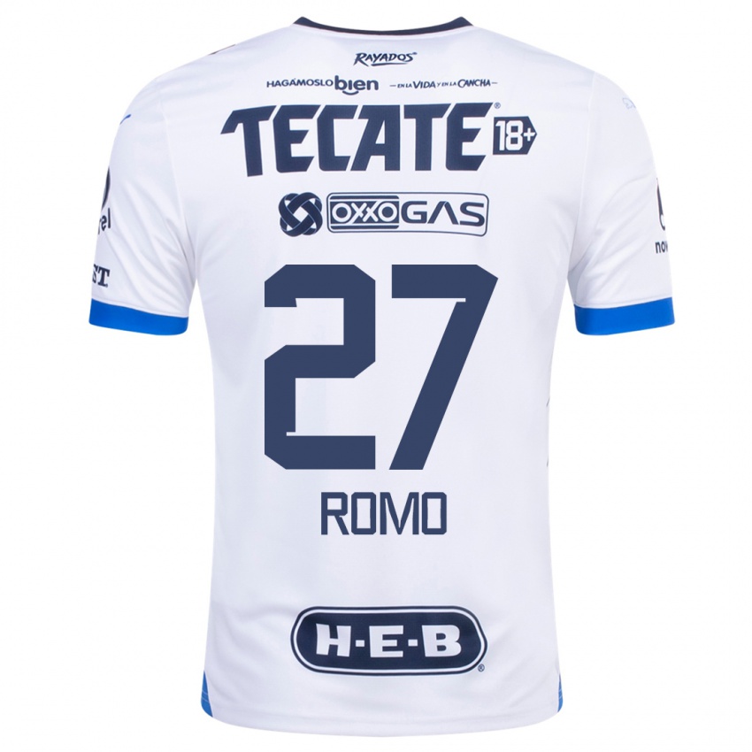 Kinder Luis Romo #27 Weiß Auswärtstrikot Trikot 2023/24 T-Shirt