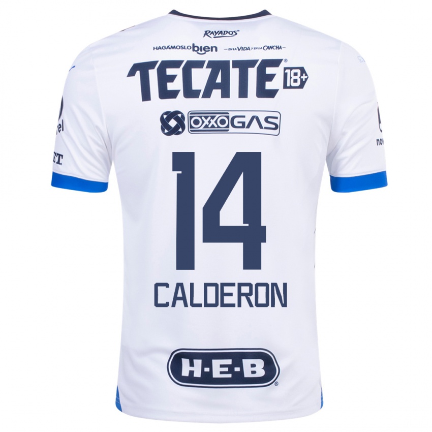 Kinder Alejandra Calderon #14 Weiß Auswärtstrikot Trikot 2023/24 T-Shirt