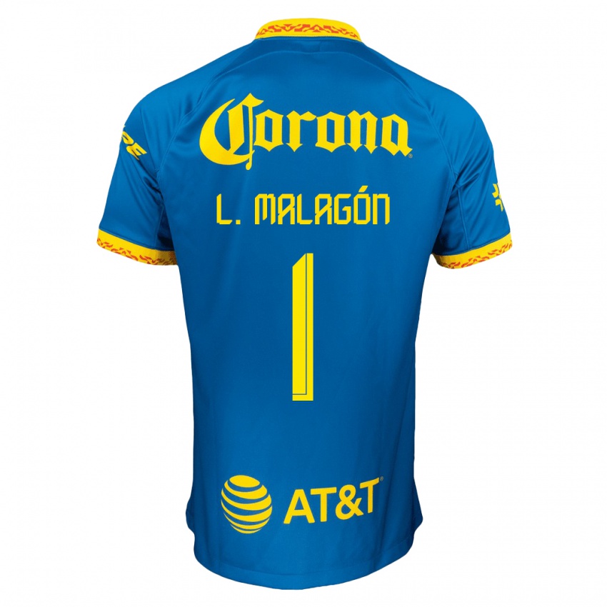 Kinder Luis Malagón #1 Blau Auswärtstrikot Trikot 2023/24 T-Shirt