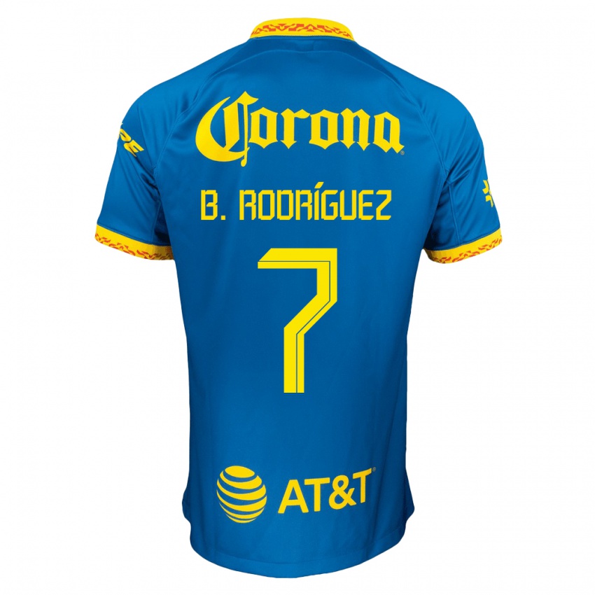 Kinder Brian Rodríguez #7 Blau Auswärtstrikot Trikot 2023/24 T-Shirt