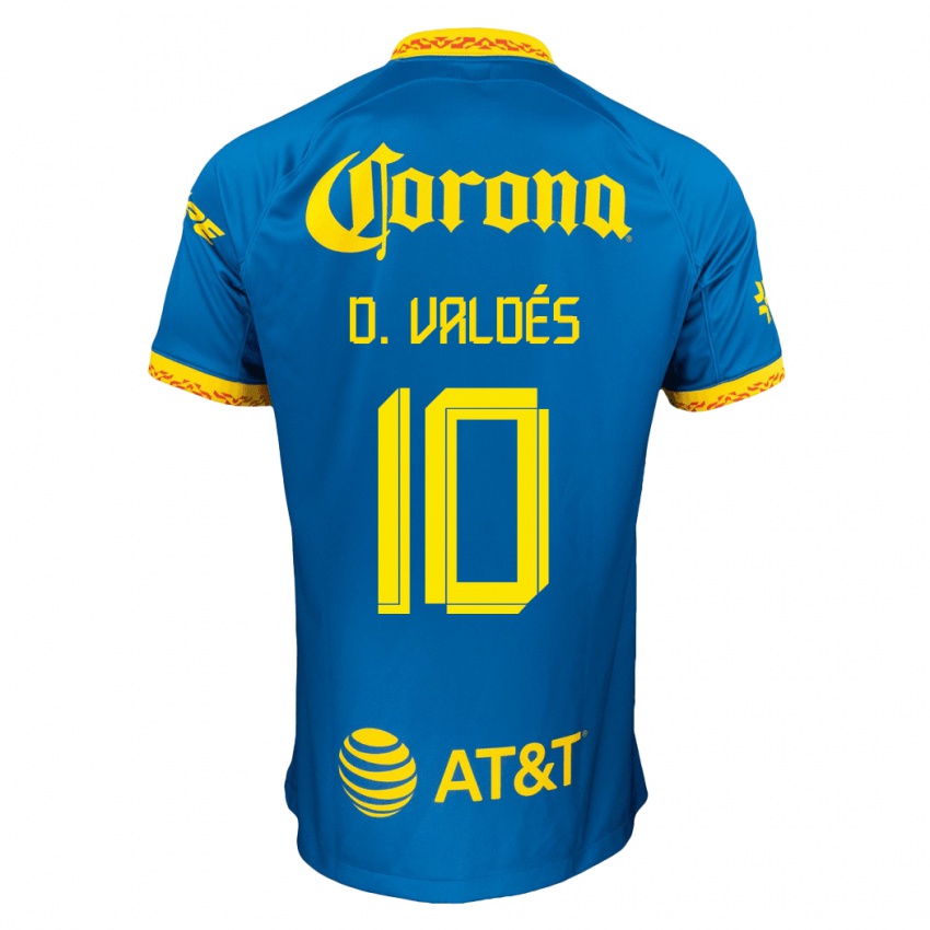 Kinder Diego Valdés #10 Blau Auswärtstrikot Trikot 2023/24 T-Shirt
