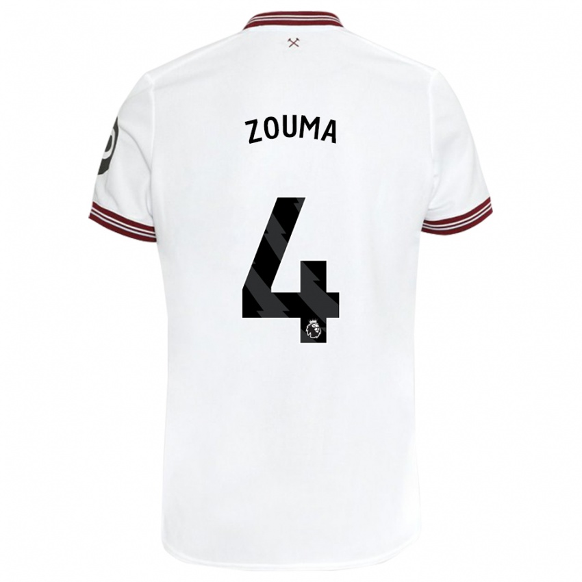 Herren Kurt Zouma #4 Weiß Auswärtstrikot Trikot 2023/24 T-Shirt