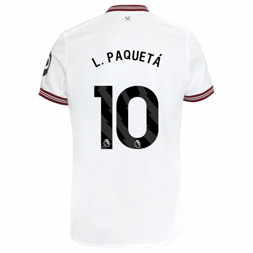 Herren Lucas Paqueta #10 Weiß Auswärtstrikot Trikot 2023/24 T-Shirt