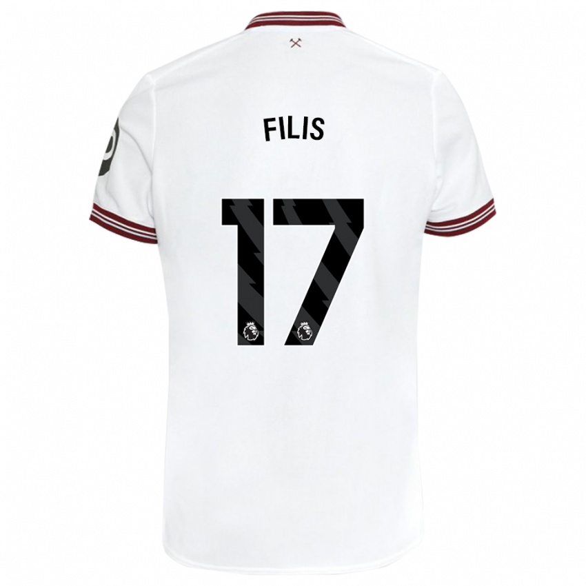 Herren Melisa Filis #17 Weiß Auswärtstrikot Trikot 2023/24 T-Shirt
