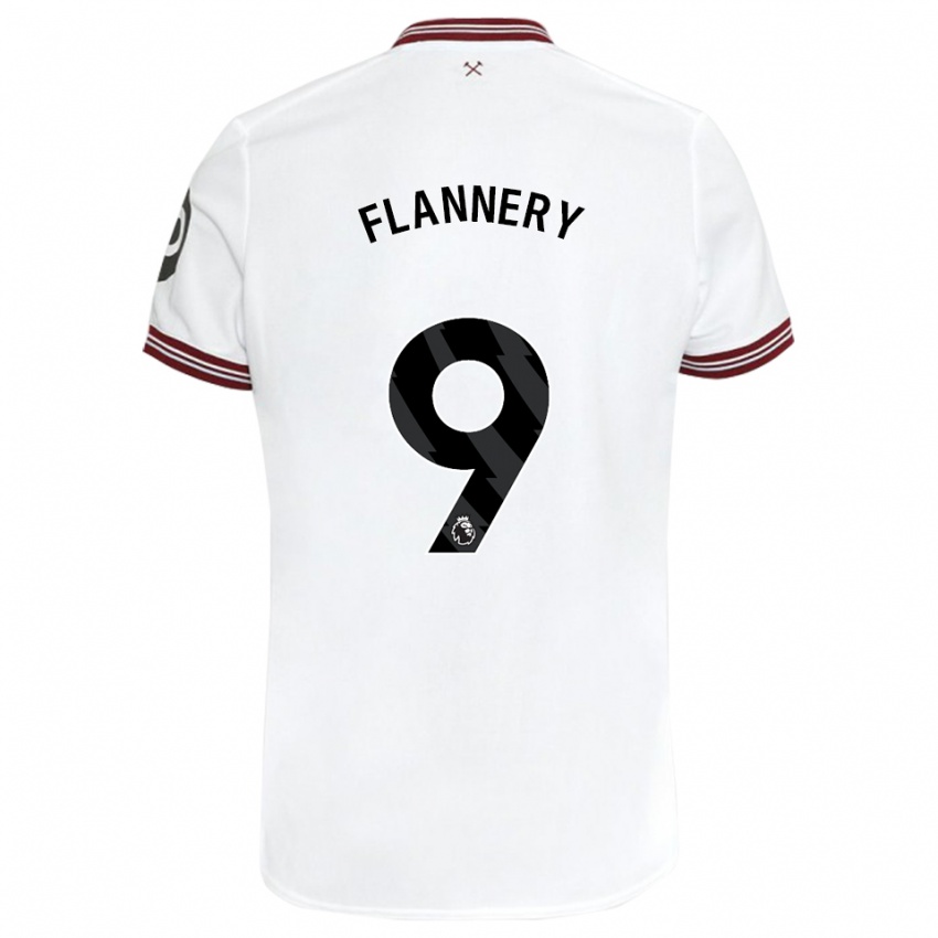 Herren Keira Flannery #9 Weiß Auswärtstrikot Trikot 2023/24 T-Shirt