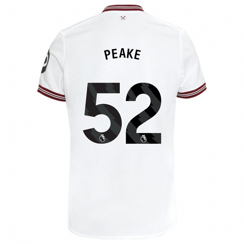 Herren Lennon Peake #52 Weiß Auswärtstrikot Trikot 2023/24 T-Shirt