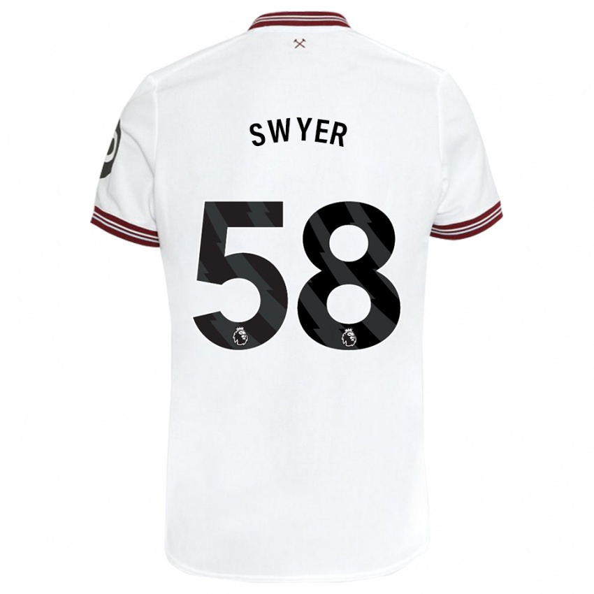 Herren Kamarai Swyer #58 Weiß Auswärtstrikot Trikot 2023/24 T-Shirt