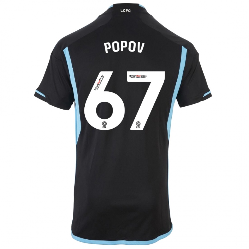 Herren Chris Popov #67 Schwarz Auswärtstrikot Trikot 2023/24 T-Shirt