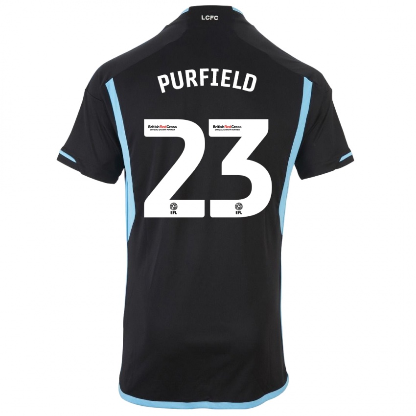Herren Jemma Purfield #23 Schwarz Auswärtstrikot Trikot 2023/24 T-Shirt