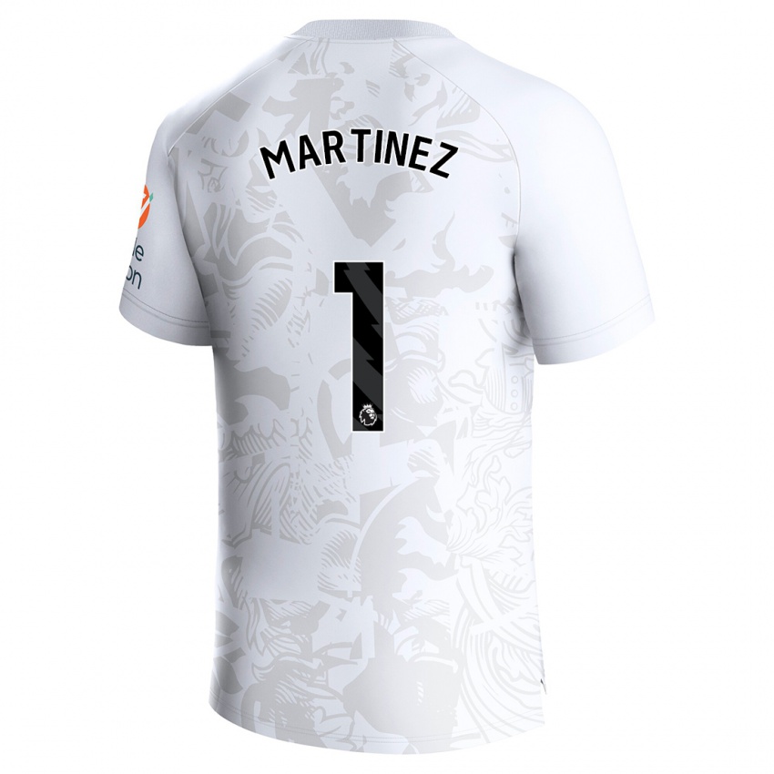 Herren Emiliano Martinez #1 Weiß Auswärtstrikot Trikot 2023/24 T-Shirt