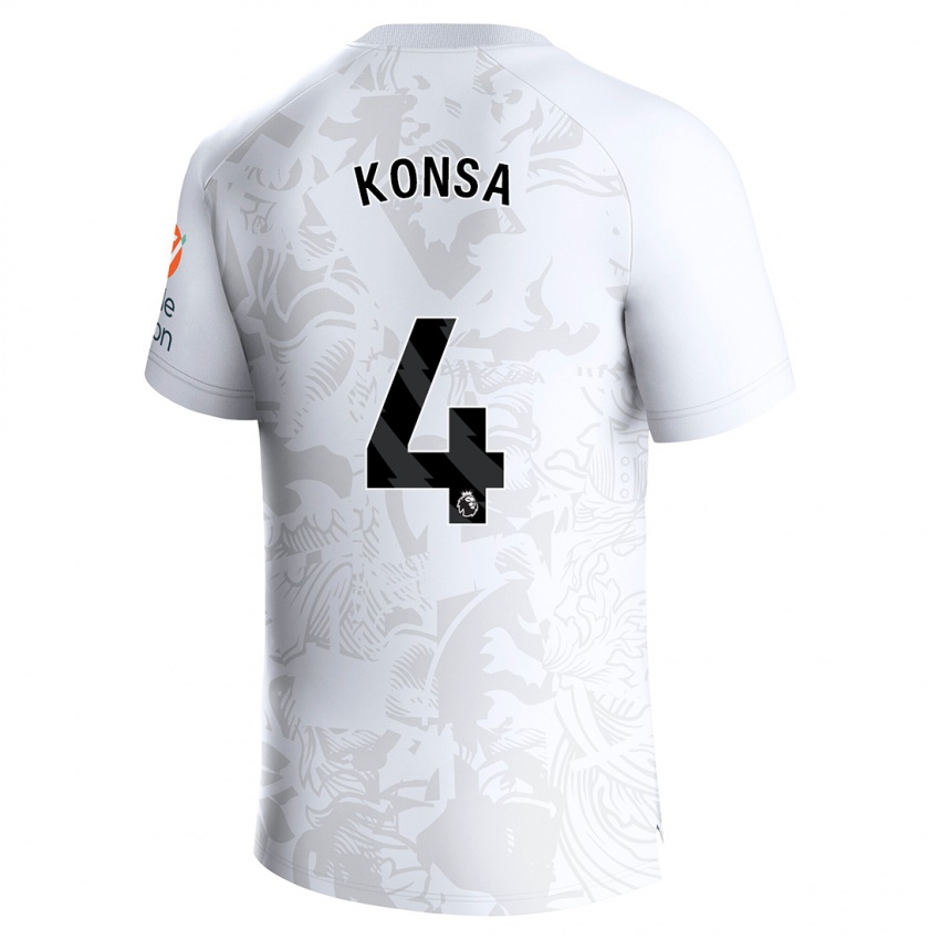 Herren Ezri Konsa #4 Weiß Auswärtstrikot Trikot 2023/24 T-Shirt