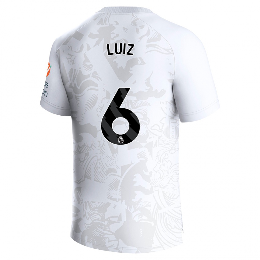 Herren Douglas Luiz #6 Weiß Auswärtstrikot Trikot 2023/24 T-Shirt