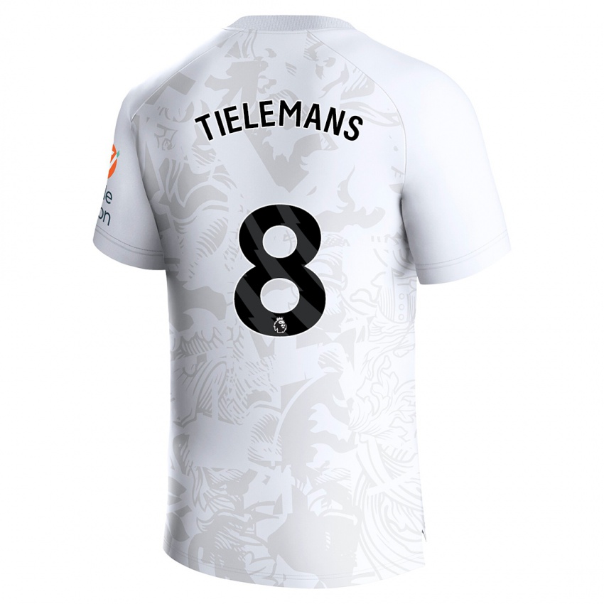Herren Youri Tielemans #8 Weiß Auswärtstrikot Trikot 2023/24 T-Shirt