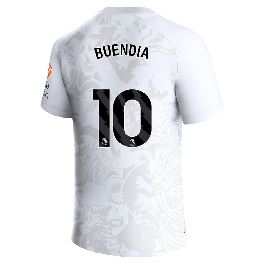 Herren Emiliano Buendia #10 Weiß Auswärtstrikot Trikot 2023/24 T-Shirt