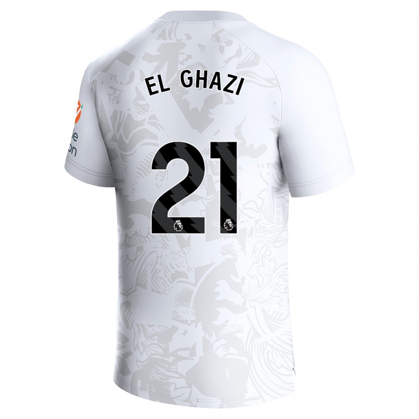 Herren Anwar El Ghazi #21 Weiß Auswärtstrikot Trikot 2023/24 T-Shirt