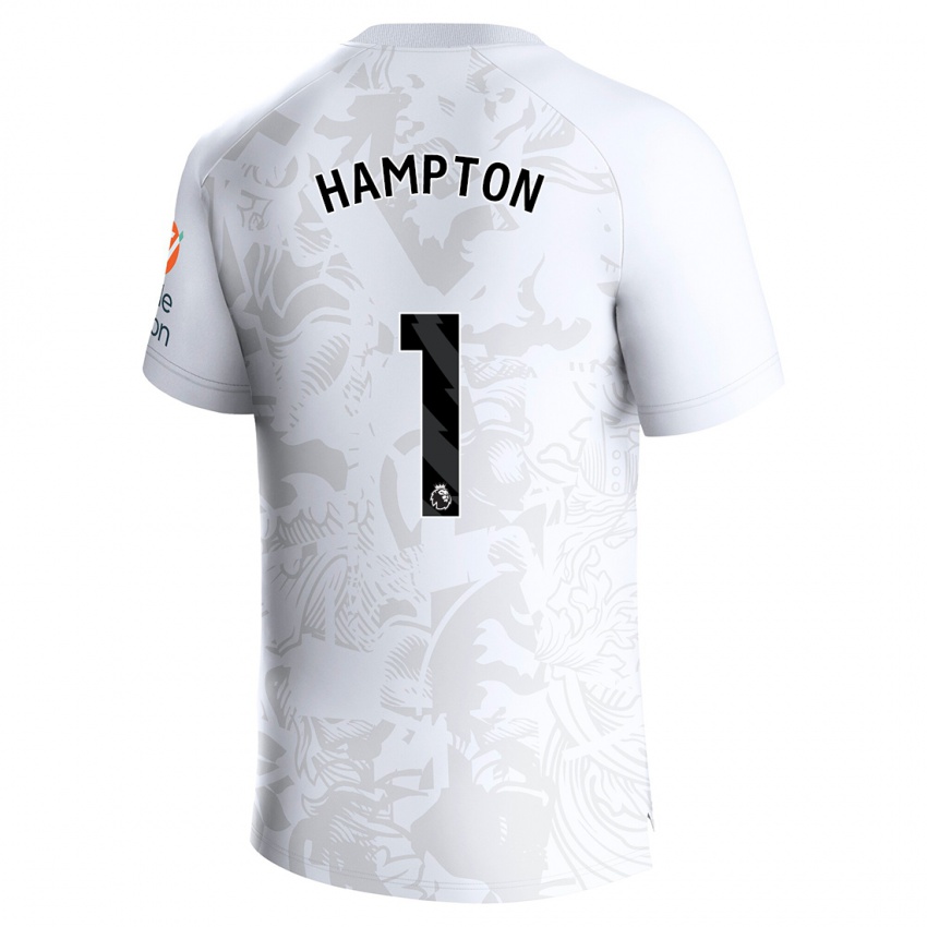 Herren Hannah Hampton #1 Weiß Auswärtstrikot Trikot 2023/24 T-Shirt