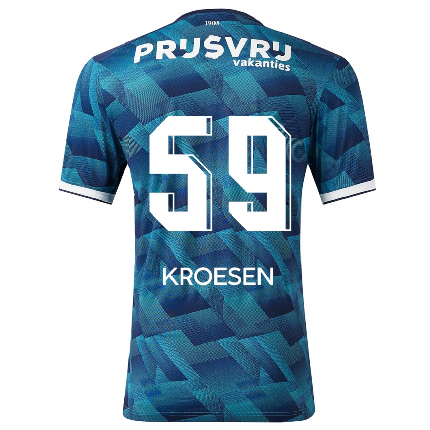 Herren Jaimy Kroesen #59 Blau Auswärtstrikot Trikot 2023/24 T-Shirt