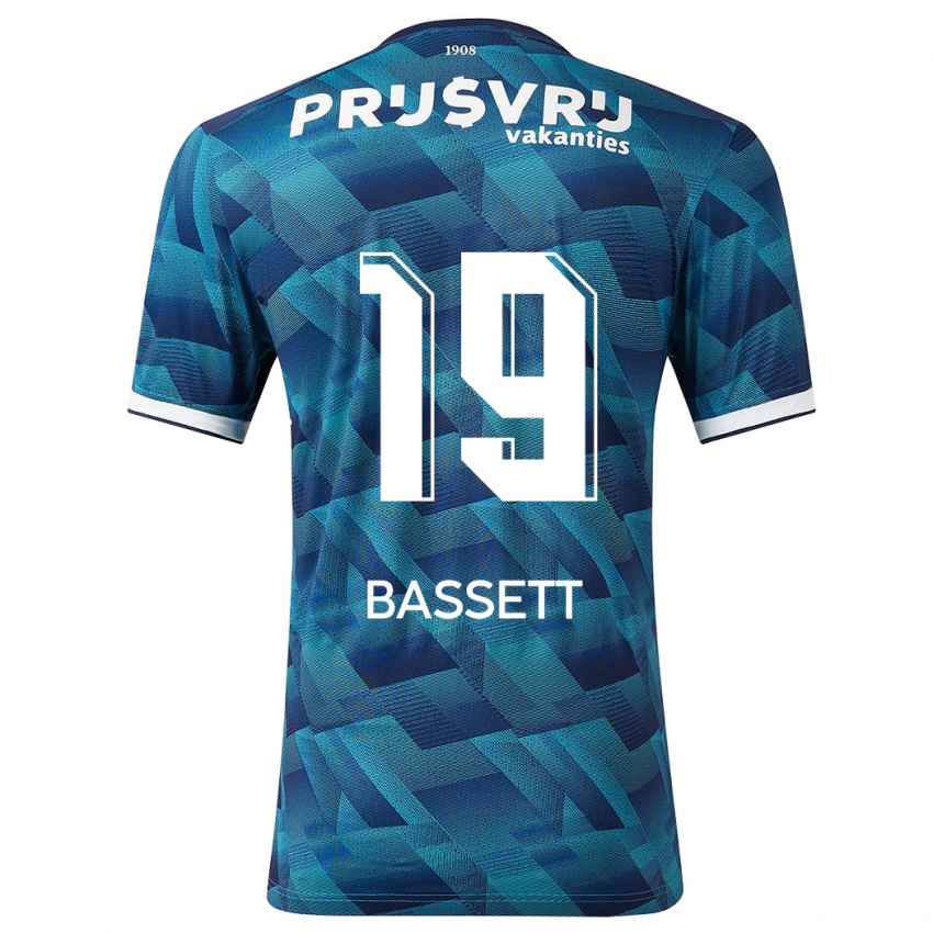 Herren Cole Bassett #19 Blau Auswärtstrikot Trikot 2023/24 T-Shirt