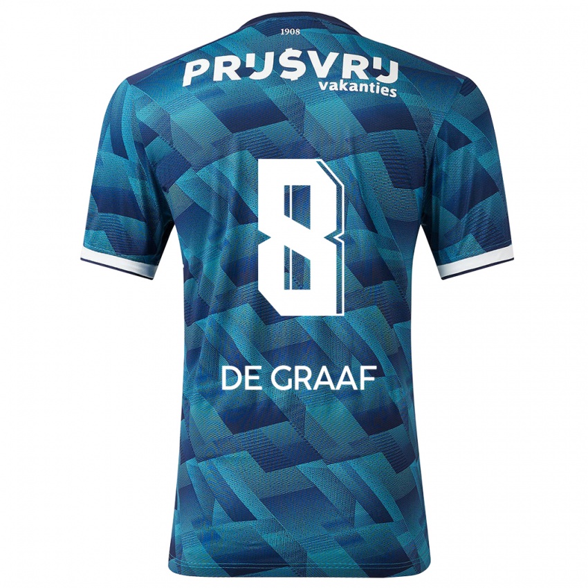 Herren Esmee De Graaf #8 Blau Auswärtstrikot Trikot 2023/24 T-Shirt