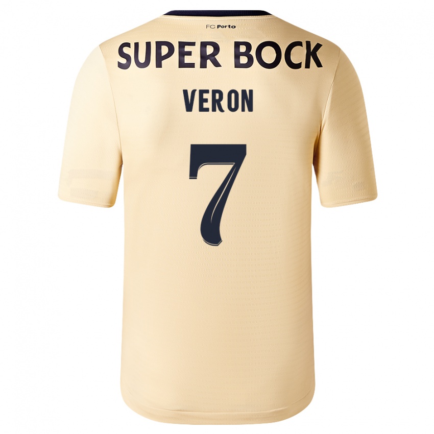 Herren Gabriel Veron #7 Beige-Gold Auswärtstrikot Trikot 2023/24 T-Shirt