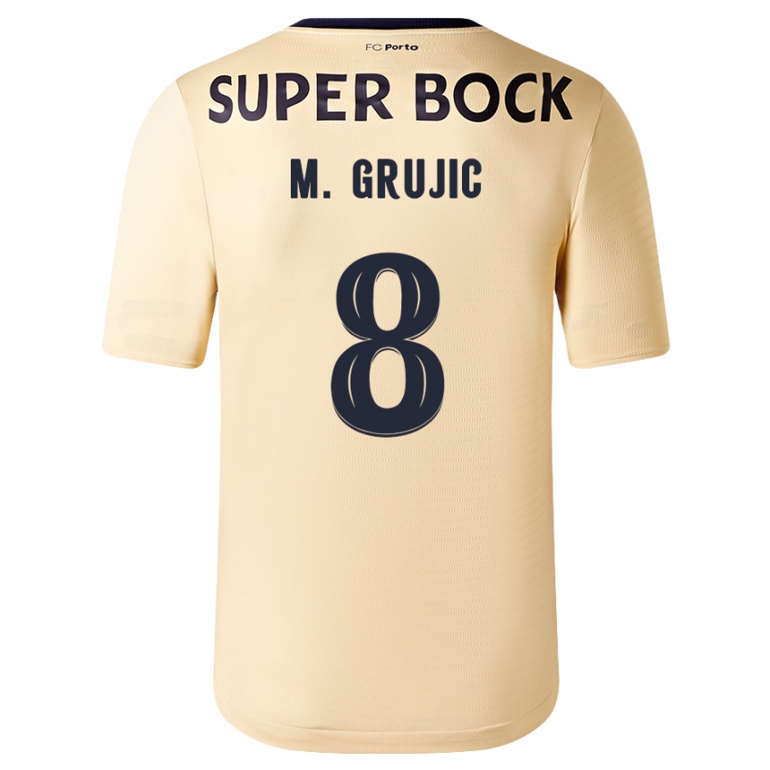 Herren Marko Grujic #8 Beige-Gold Auswärtstrikot Trikot 2023/24 T-Shirt