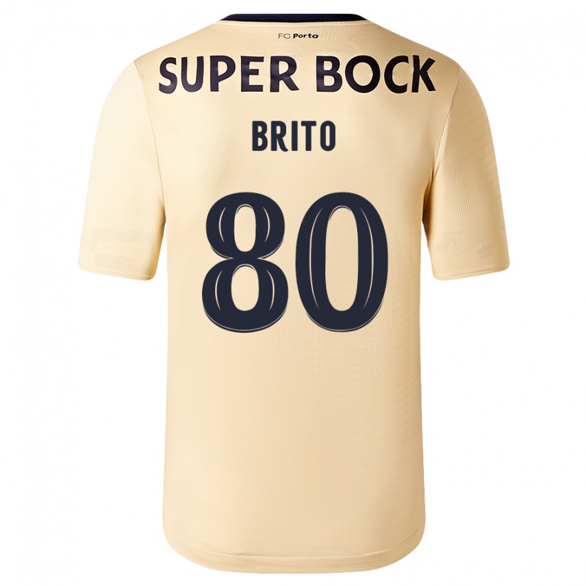 Herren Luan Brito #80 Beige-Gold Auswärtstrikot Trikot 2023/24 T-Shirt