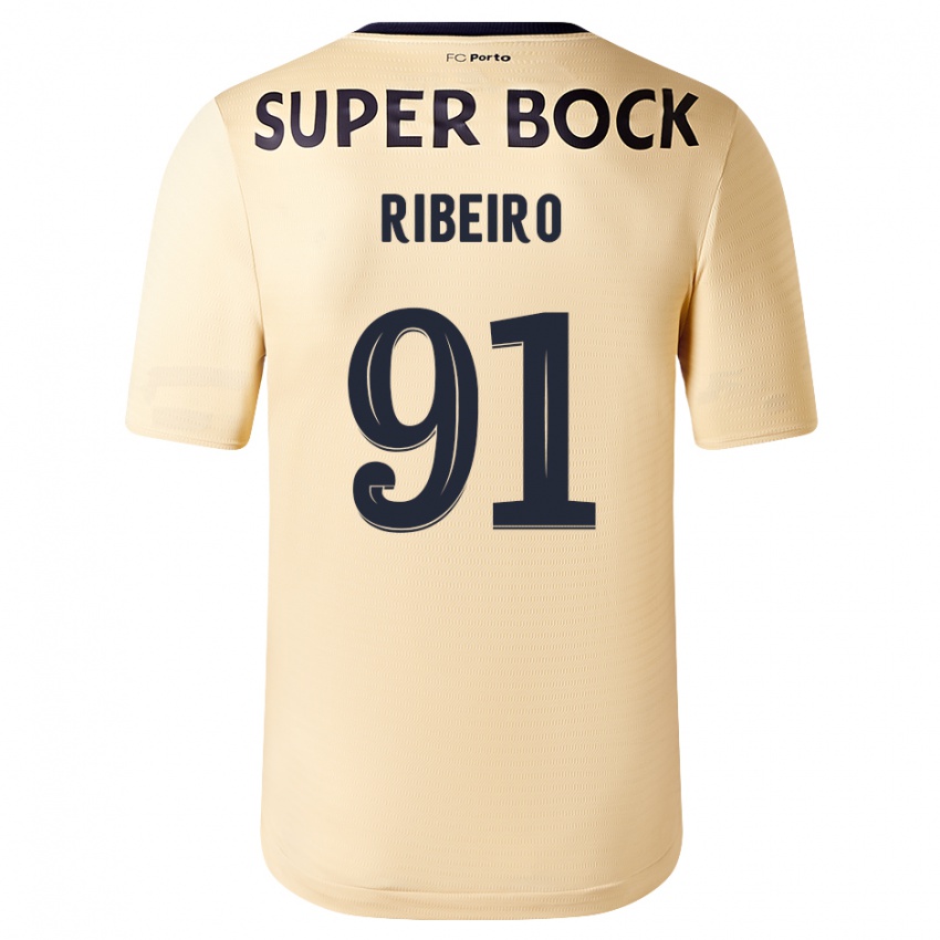 Herren Gonçalo Ribeiro #91 Beige-Gold Auswärtstrikot Trikot 2023/24 T-Shirt