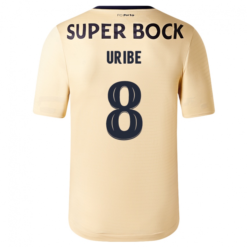 Herren Mateus Uribe #8 Beige-Gold Auswärtstrikot Trikot 2023/24 T-Shirt