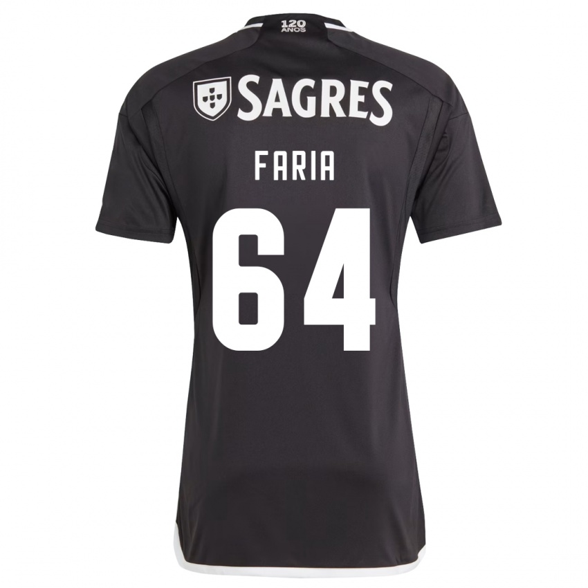 Herren Hugo Faria #64 Schwarz Auswärtstrikot Trikot 2023/24 T-Shirt