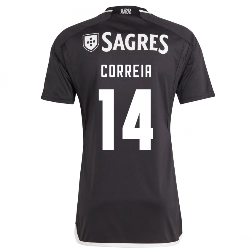 Herren Carolina Correia #14 Schwarz Auswärtstrikot Trikot 2023/24 T-Shirt