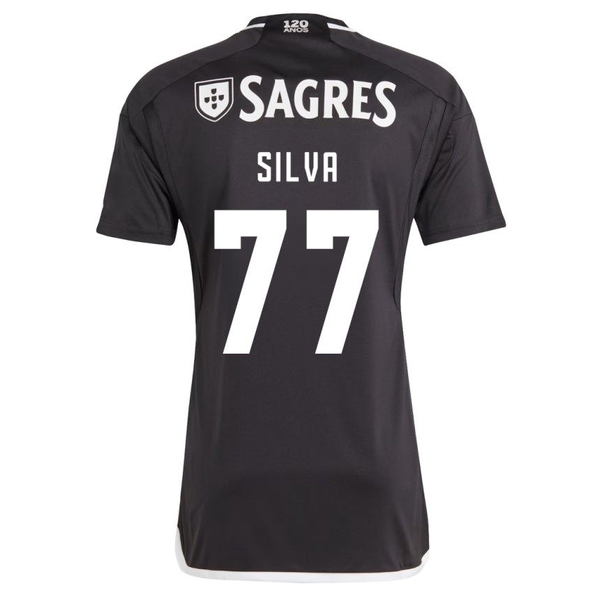 Herren Jessica Silva #77 Schwarz Auswärtstrikot Trikot 2023/24 T-Shirt
